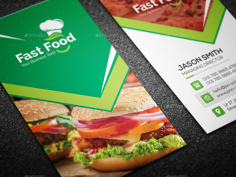 Fast Food Business Card by generousart GraphicRiver